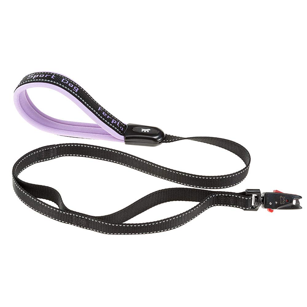 Ferplast SPORTDOG G Dog Lead - MATIC Automatic Closure Technology - Reflective & Anti-Abrasion - Second Handle - Soft Padding - Italian Design - 120 x 2.5 cm, Purple