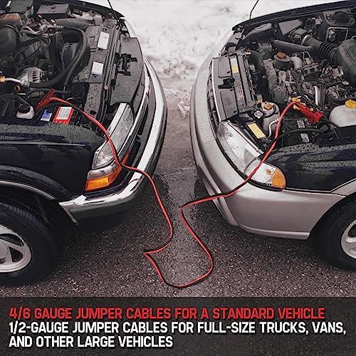 FIERYRED 1 Gauge 30 FT Quick Connect Jumper Cables, 1500A Heavy Duty