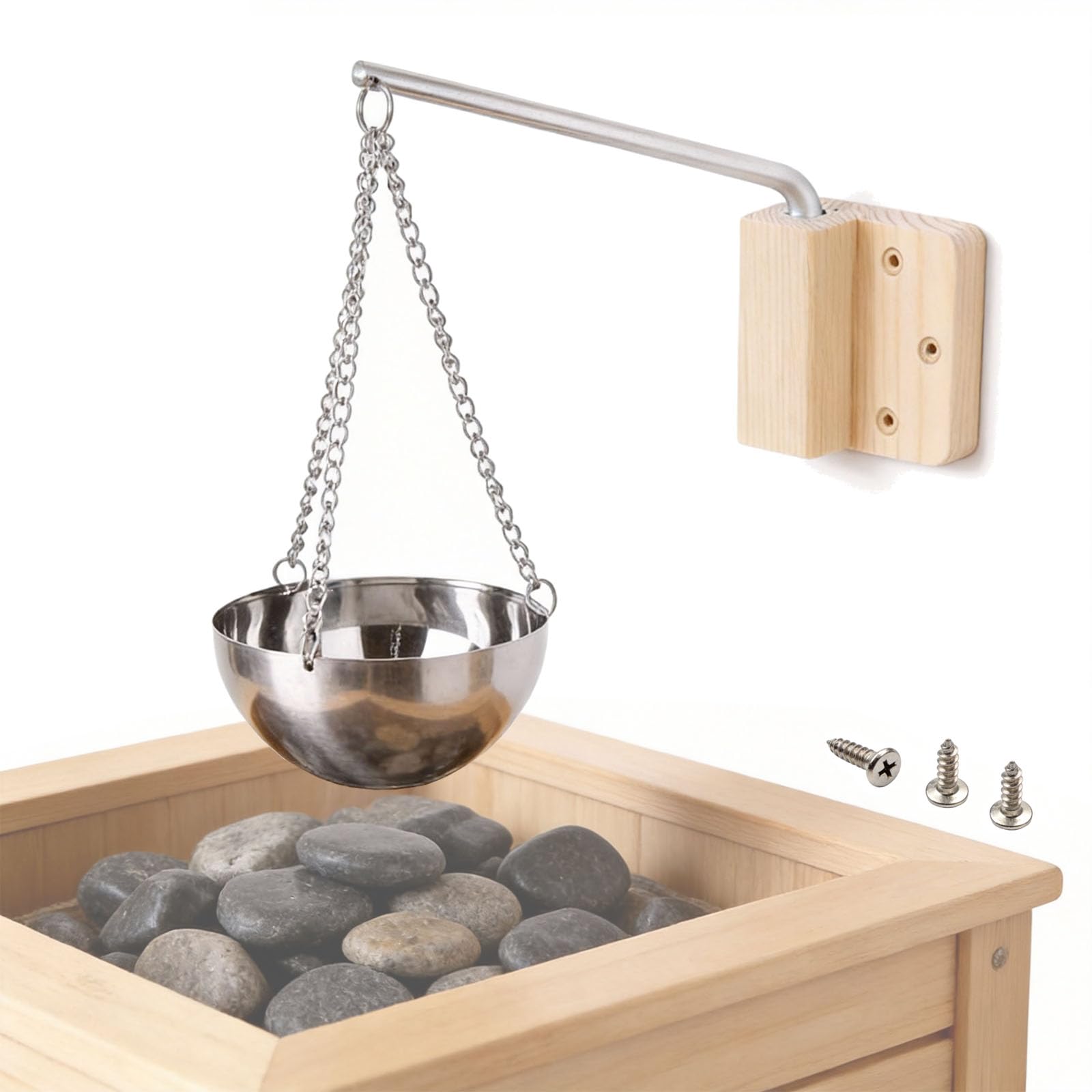 Aroma Bowl Sauna, 350 ML Sauna Bowl Stainless Steel Sauna Aroma Bowl Sauna Accessories for Spa Sauna Evaporator Bowl Hanging Bowl Cup Essential Oil Bowl Sauna Room Accessories