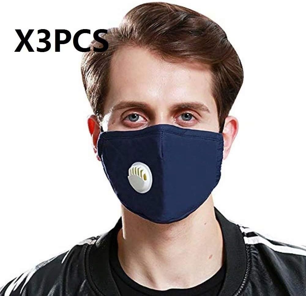 Cotton with Breathing Insert, Anti Dust washable Mouth cloth for Gérms Coroná Virùs Coronávirus Flù protection Comfort Breathable 3Pack