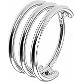 Yrogcu 16G Single/Double/Triple Hoop Titanium Seamless-Hinged-Piercing Segment-Clicker Nose-Ring-Hoop : Inner Diameter 8mm 10mm Cartilage Earring for Women and Men