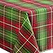 Benson Mills Christmas Plaid Printed Tablecloth, 60-Inch by 140-Inch
