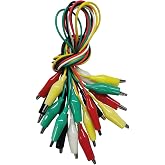 10PCS Premium Alligator Clips Electrical, 5 Colors Test Leads with Testing Probes, Crocodile Jumper Wires Cable with Alligator Clips for Electrical Testing, Circuit Connection, Electronic Experiments