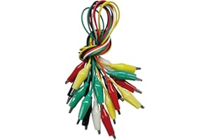 SWAYTAIL 10PCS Premium Alligator Clips Electrical, 5 Colors Test Leads with Testing Probes, Crocodile Jumper Wires Cable with Alligator Clips for Electrical Testing, Circuit Connection, Electronic Experiments