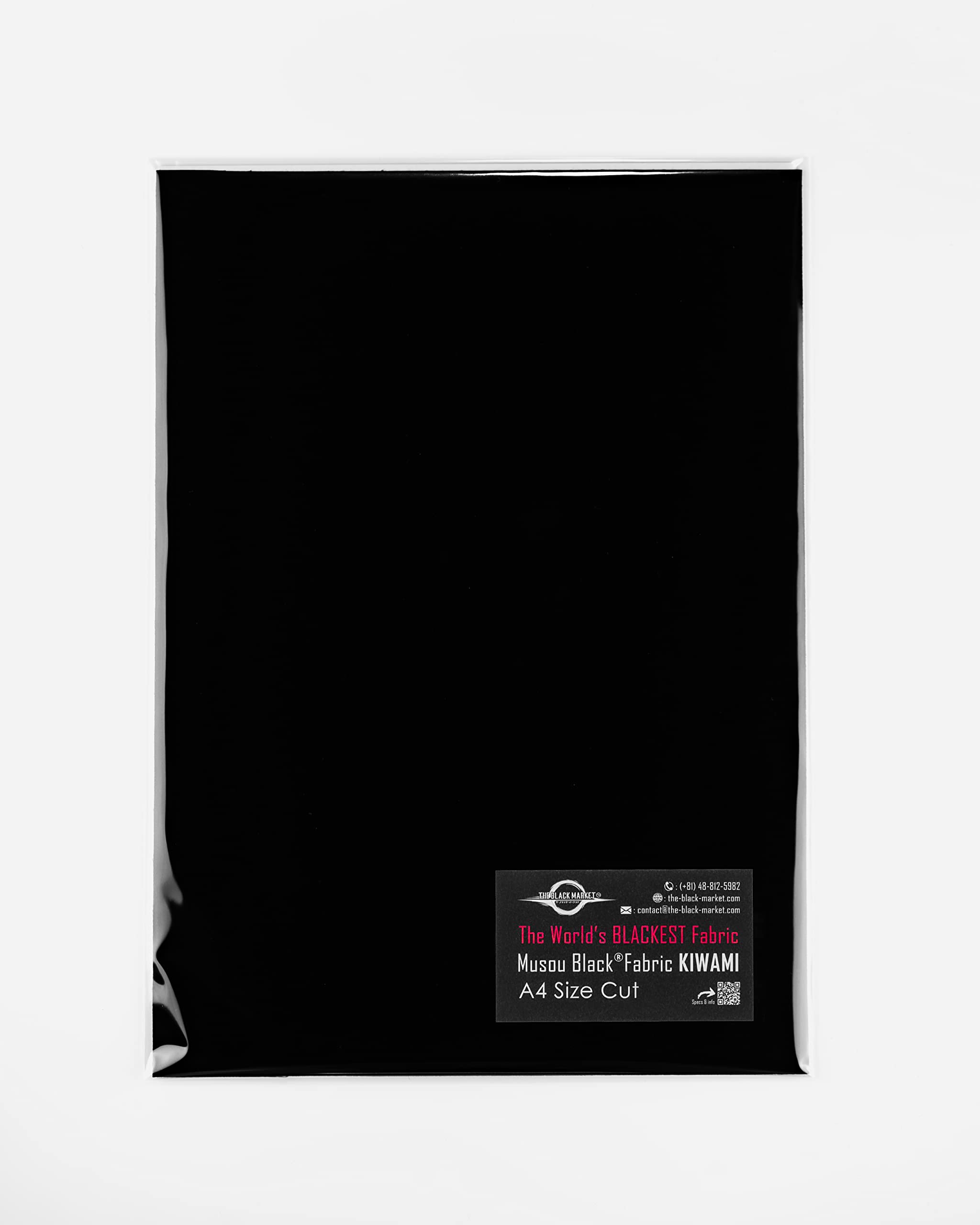 Photo 1 of The Black Market Musou Black Fabric KIWAMI, Backcoated - A4 Sized Cut