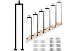 6 Pack U Shape 36" Stair Balusters with Adjustable Top Bracket for Staircase Interior, Baluster for Stair Handrail Indoor Steps by LukLoy