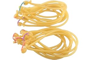 WHYHKJ 10pcs Powerful Fishing Slingshot Elastic Tube Rubber Band for Fishing Shooting Slingshot Catapult Replacement Outdoor Bow & Arrow Sport Catapult, Yellow