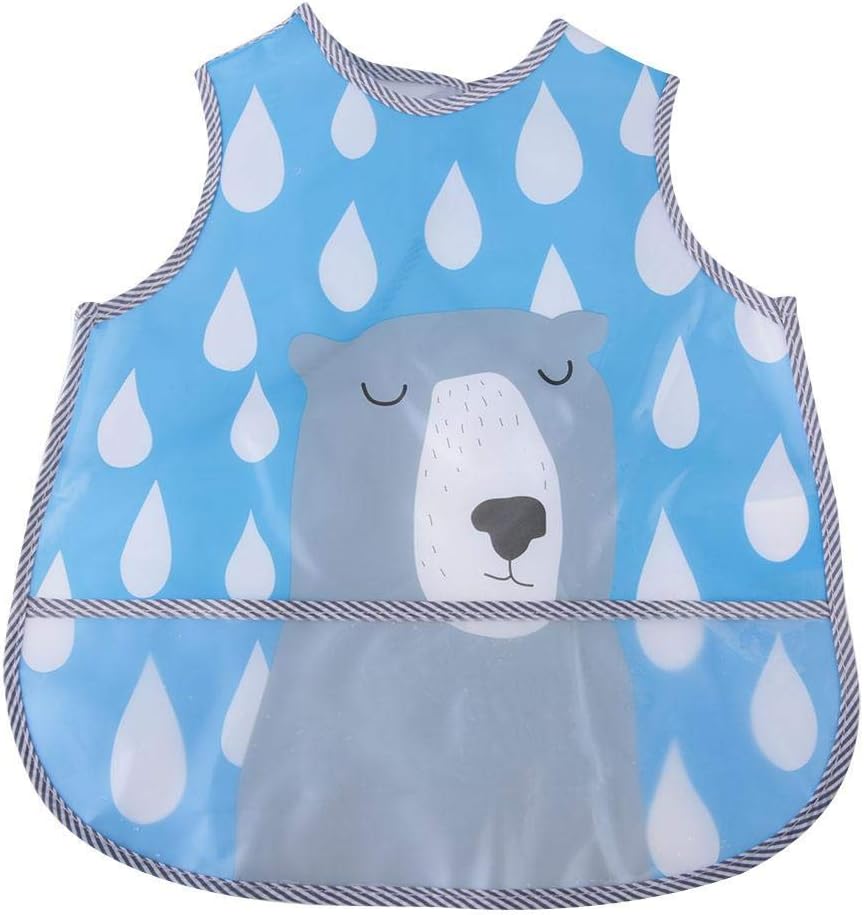 Garosa Waterproof Baby Bib EVA Feeding Bib Easy Clean Unisex Baby Feeding Apron for Infant Toddler 1-3 Years Old Cartoon Design