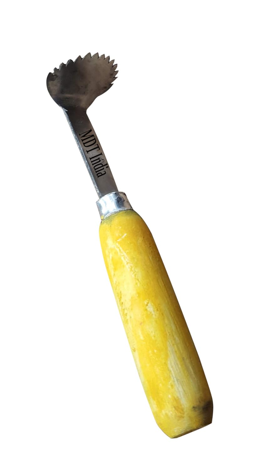 Buy MDT India Steel Plated Iron, Wood Coconut Scraper Grater, Yellow
