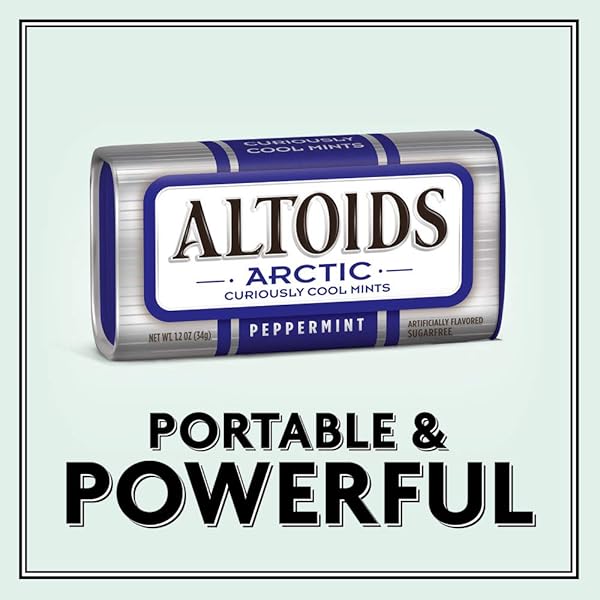 ALTOIDS ARCTIC PEPPERMINT BREATH MINTS HARD CANDY BULK, 1.2 OZ TIN (PACK OF 8)