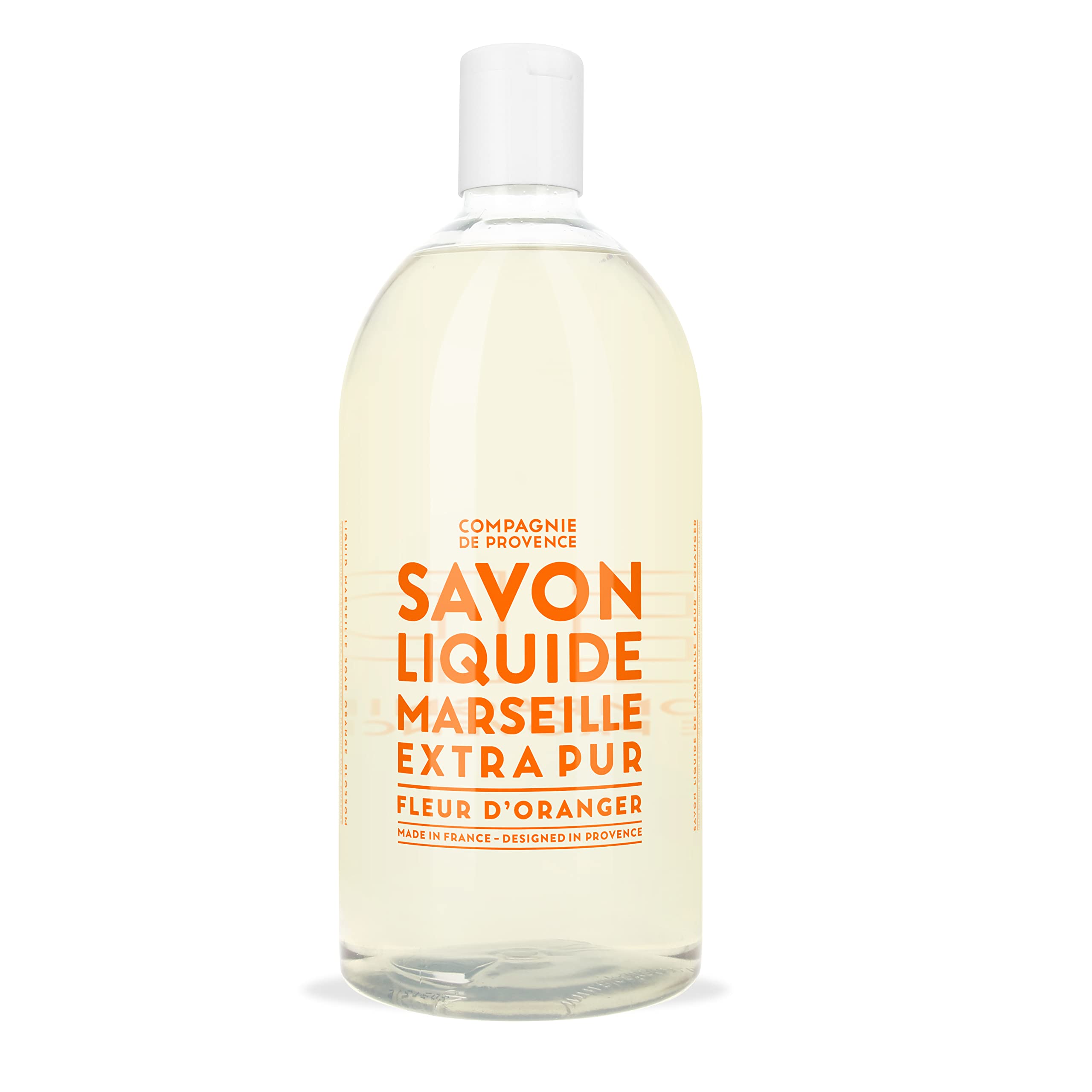 Compagnie de Provence® Orange Blossom Liquid Soap 1000 ml Refill Size Refreshing Tart Fragrance Notes Orange Blossom