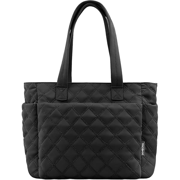 SUKUTU Women's Puffy Padded Tote Bag - Lightweight Quilted Shoulder Bag, Large Work Purse With Zipper - View #5