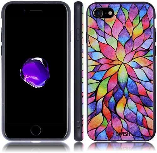 BWISH iPhone 7 Case,Durable Rugged Shock Absorption / Impact Resistant Full Body Hybrid Slim Soft Rubber TPU Protective Case Skin Cover Bumper For iPhone 7 4.7inch (Lotus Flower)