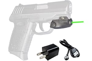LASERPRO Laser PRO® Green Rechargeable CR5 Laser Sight for SCCY CPX-1 CPX-2 - (GEN 3 only with Rail) - Rechargeable, Magnetic USB Cord and AC Adapter Included