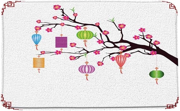 AdaCrazy Linterna China Colgante Ciruela patrón Antiguo alfombras