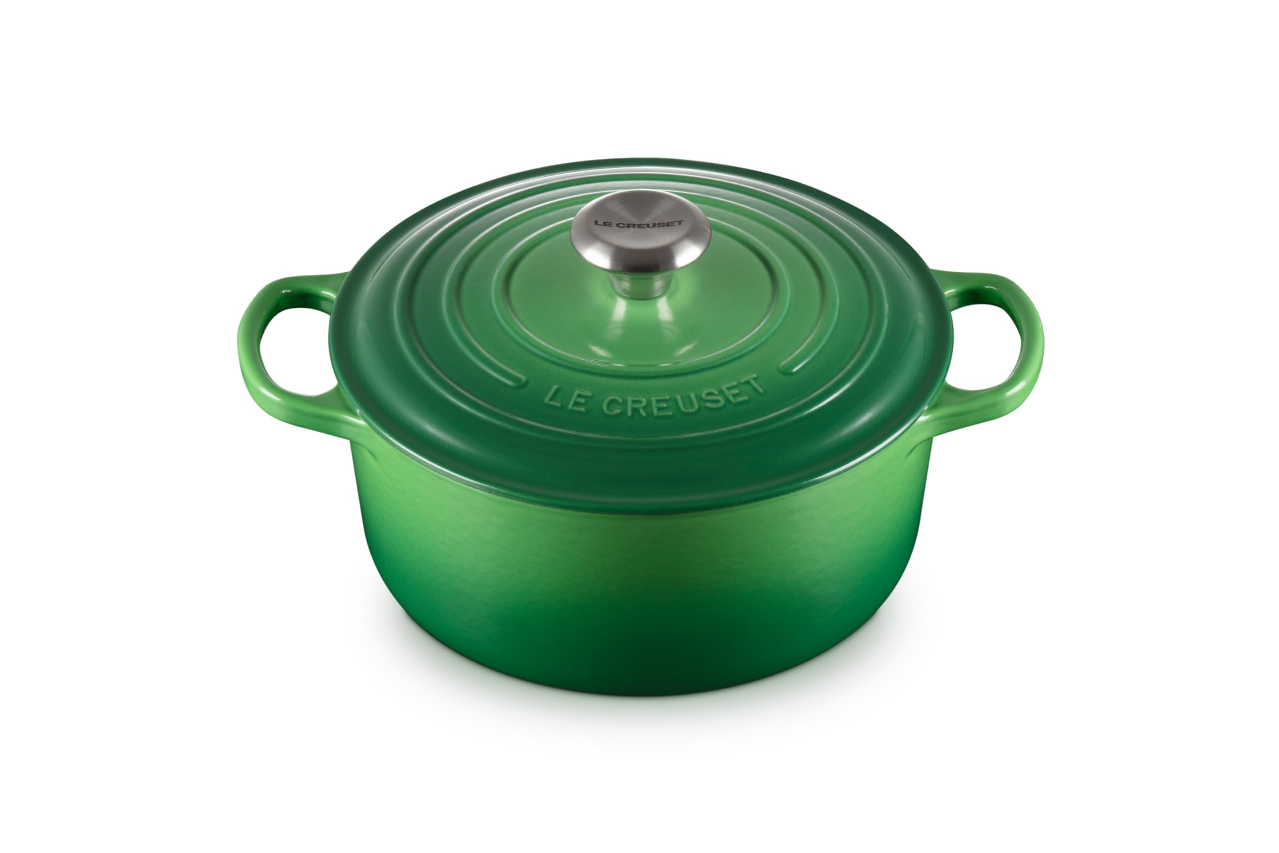 Le Creuset Signature Gusseisen-Bräter mit Deckel, Ø 24 cm, Rund, Für alle Herdarten und Induktion geeignet, Volumen: 4,2 l, 4,305 kg, Bamboo, 21177244082430