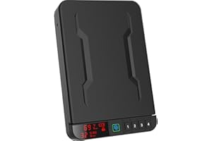 Z ZLJUAN Portable Gun Pistol Safe with LCD Display of Temp,Humidity,Biometric Fingerprint,Keypad Lock,Key,Biometric Handgun S