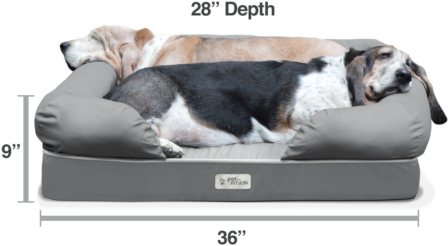 PetFusion Large Dog Bed w/ Solid 4" Memory Foam, Waterproof liner, YKK