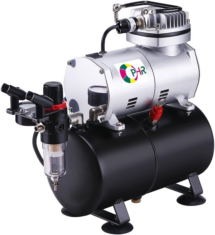 OPHIR 110V Pro Airbrush Kit Air Brush Compressor with Tank 0.2mm 0.3mm 0.8mm Airbrushes & Cleaning Kit for Model Hobby Painting Body Tattoo Airbrush Set,Color Wheel Gift: Arts, Crafts & Sewing