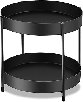 Kenvone Badezimmer Ablage 2 Etagen Dekoratives Tablett Fur Kosmetik Und Make Up Ablage Schwarz Amazon De Kuche Haushalt