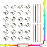 BTF-LIGHTING COB 3Pin 12mm Width Transparent Connector Kit 8 Pairs of Wire to Strip,8pcs Gapless Connectors Only Support FCOB SPI WS2811 720LED/m RGB (+ DI GND) 3 Wires LED Light