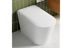 HAWKROWN Smart Toilet with Bidet Built In, Tankless Toilet, Heated Toilet Seat, Auto Open/Close Lid, ADA Height, Auto Flush, Warm Water, Dryer, Digital Display,Night Light,One Piece Toilet