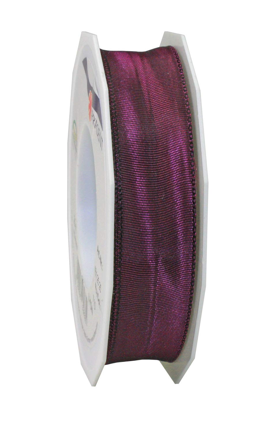 Präsent - Lyon Wired Taffeta Ribbon Dark Purple 25 mm Width, 25 m Length