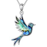 SDOPIR Hummingbird Necklace for Women 925 Sterling Silver Hummingbird Jewelry Bird Pendant Birthday Gifts for Her