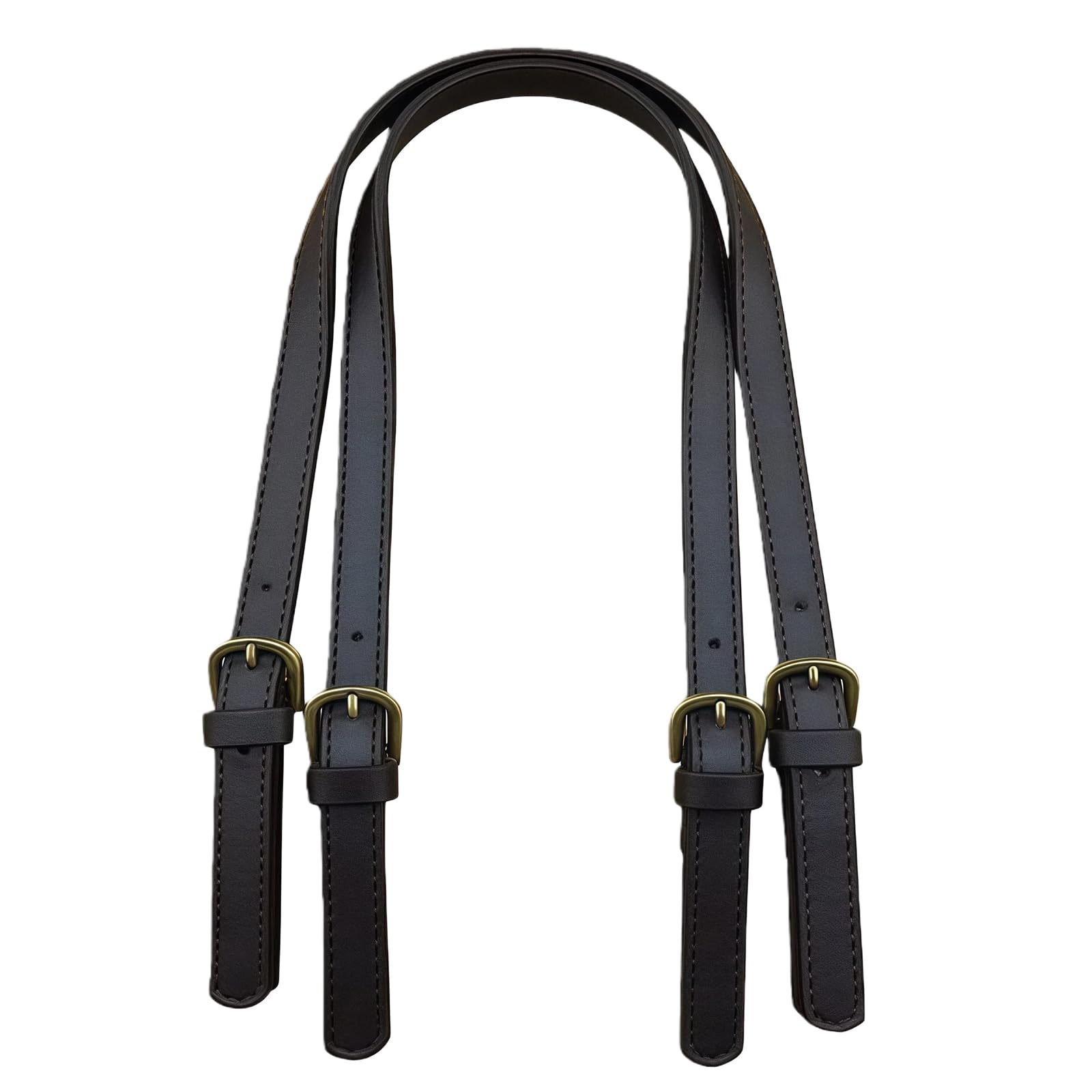 2 Pcs PU Leather Shoulder Bag Straps Adjustable Handbags Strap Replacement Handles Purses Straps Bag Handles with Adjustable Buckle (Black)