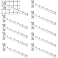 Zonon 10 Pack Gridwall Waterfall Faceout Hooks with 6 Balls 12 Inch Hanger for Wire Grid Square Tube Gridwall Hooks for Grid Wall Clothing Store Retail Display