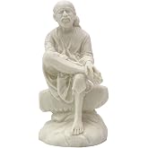 Resin Lord Sai Baba Statue Car Dashboard Decor Indian Religious Figurine