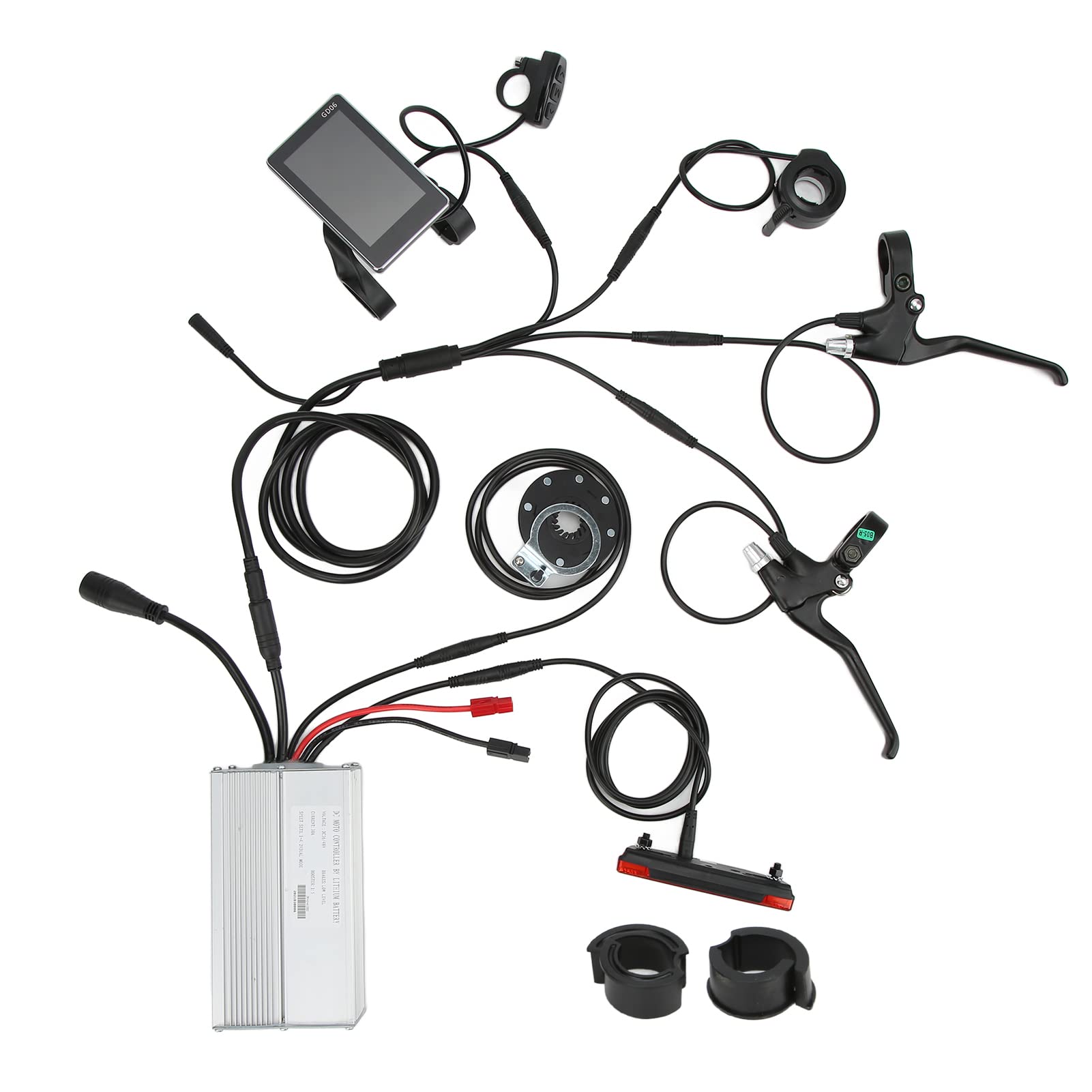 SPYMINNPOO Electric Motor Controller Kit, 36V/48V 1000W 30A Motor Controller Kit with GD06 LCD Display 8C Sensor Brake Level 130X Throttle for Sportinggoods Electric Bicycle Modification Accessories