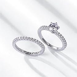 SWEETSHION 2PCS Couple Diamond Rings, Luxury