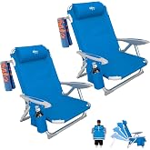 #WEJOY Beach Chairs for Adults,Reclining Adjustable 4 Position for Outdoor | 2PCS Beach Chairs,High Back,Lightweight only 6.6 lbs,Easy Carrying,25" Wide Seat,Support 400 lbs,with Cup Holder