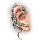 Erimberate Punk Dragon Cuff Wrap Earring Gold Dragon Ear Cartilage Earring Ancient Dragon Ear Jacket Earring Statement Dragon Around Climber Earring Jewelry for Women Gifts