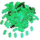 300Pcs Dollar Sign Casino Confetti-Las Vegas Party Table Decoration Metallic Foil Confetti Sprinkles or DIY for Wedding Birthday Engagement Bachelorette Party Supplies (Green)