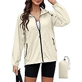 CRIPOM Packable Rain Jacket Women Waterproof Lightweight Jacket With Hood Womens Windbreaker Jacket S-XXL