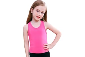 Gnainach Girls Sleeveless Tank Tops High Neck Cropped Tanks Basic Racerback Dance Top for Kids Teen Gymnastics 4-14Y