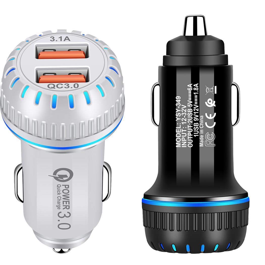 Haonike Cargador de Coche USB Dual portátil de Alta Velocidad Duradero para teléfono móvil Bases de Carga