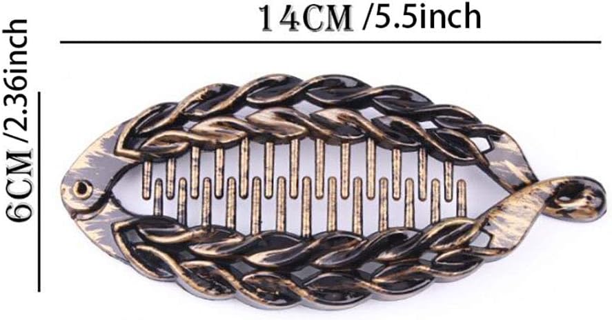 Set of 3 Plastic Banana Hair Clip Hair Claw Large Shell Hair Clincher French Flat Shark Hair Clip Hair Comb Hairgrip for Women - Image 4