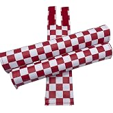 Classic Checkers BMX Pad Sets - Extra Wide Bar Pad (for Cruiser Style Handlebars) Red and White 1.25" top Tube Diameter