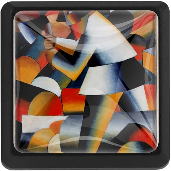 DEYYA Kazimir Malevich Woodcutter Square Crystal Glass