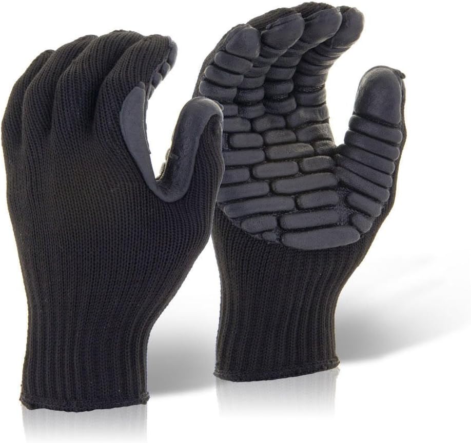 Beeswift Glovezilla Anti-Vibration Gloves Black Large EN388 EN10819