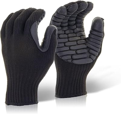 Beeswift Glovezilla Anti-Vibration Gloves Black Large EN388 EN10819
