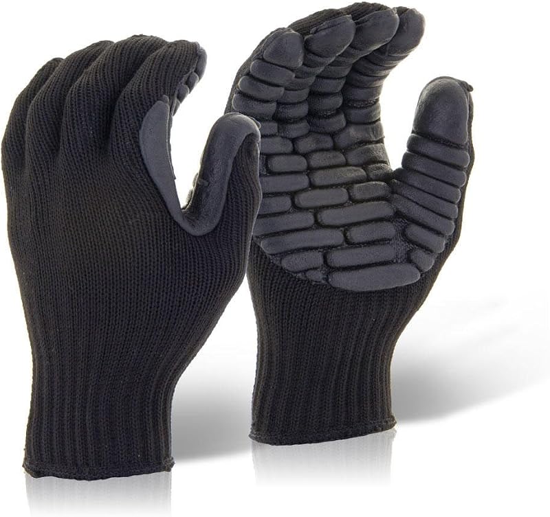 Beeswift Glovezilla Anti-Vibration Gloves Black Large EN388 EN10819
