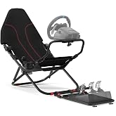 RACGTING Foldable &amp; Adjustable Racing Simulator Cockpit with Racing Seat | Sturdy Steel frame, Fit for Logitech G29 G920 G923, MOZA R3 R5, Thrustmaster, 90% pre-assembled, For apartments &amp; living room