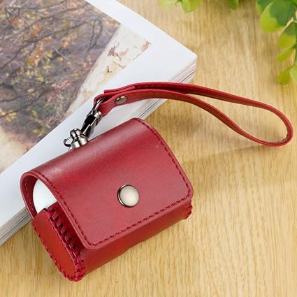 Amazon Blusodacy 保護ケース Airpods Proレザーケース 手作りのファッションヘッドフォン充電ケース 同色のハンドストラップ 高級手作り保護ケース付き 対応airpods Pro Airpods 第3世代用 Color Red Blusodacyl イヤホン ヘッドホンケース