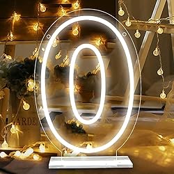 ATTNEON Number 0 Neon Sign,Led Light Up Zero