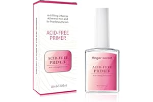 AOBOO FINGER SECRET Acid-Free Primer Nail Prep Base coat,18ml Quickly dry Primer. Anti-Lifting Enhances Adherence Bonder Non-Acid for Acrylic Nails Press on Tips Powers & UV Gel