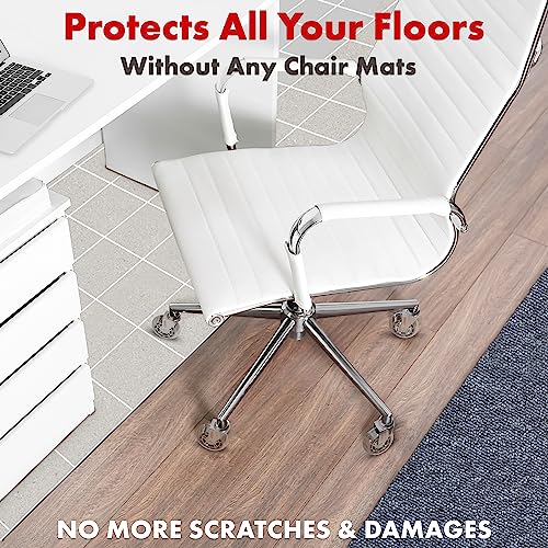 Office Chair Wheels Replacement Set Soft Desk Chair Casters for Wood